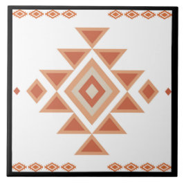 Azulejo Negro Nativo del Suroeste y Naranja Desierto