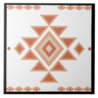 Azulejo Negro Nativo del Suroeste y Naranja Desierto
