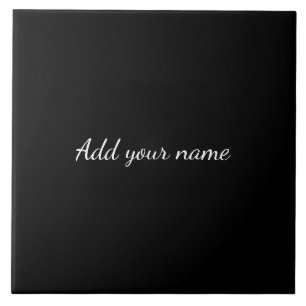 Azulejo Negro sólido añadir nombre mensaje de texto aquí t