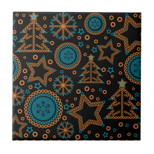 Azulejo Negro transparente Feliz Navidad decoración orname