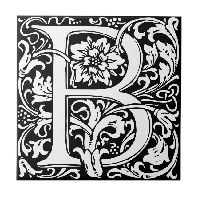 Azulejo negro y blanco de estilo modernista con la (Frente)