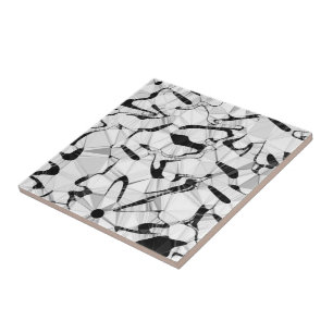 Azulejo Negro y blanco en movimiento mosaico cerámico
