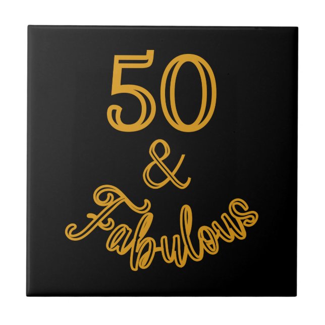 Azulejo Negro y oro 50 y fabuloso (Frente)