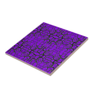 Azulejo Negro y púrpura - Único - Personalizable - Añadir 