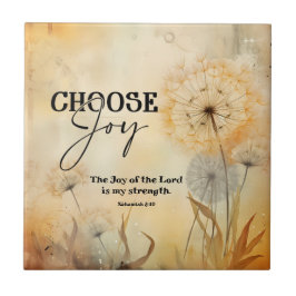 Azulejo Nehemías 8:10 Alegría de las flores verso de la Bi