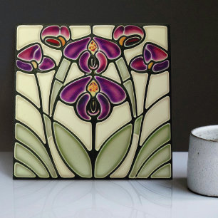 Azulejo Nemesia Art Nouveau "Dazzle-Me Lilac" simétrica