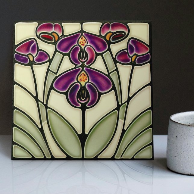 Azulejo Nemesia Art Nouveau "Dazzle-Me Lilac" simétrica (Subido por el creador)