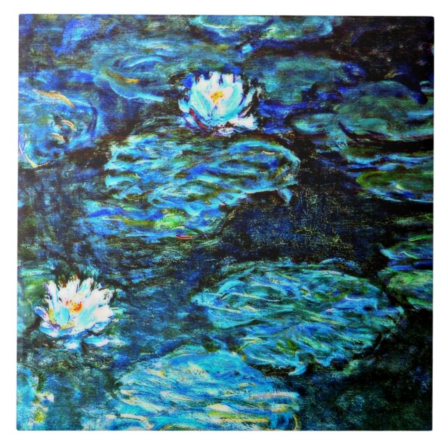 Azulejo Nenúfares, Azules, por Claude Monet (Frente)