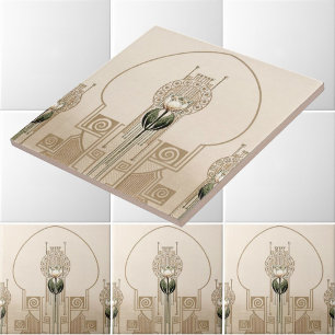 Azulejo Neobispo de Art Nouveau Tulips Frieze