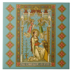 Azulejo NeoGótico St. Cecilia de Roma (BNG 02)