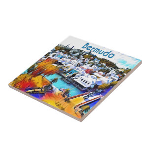 Azulejo Neon Pop Art Bermuda