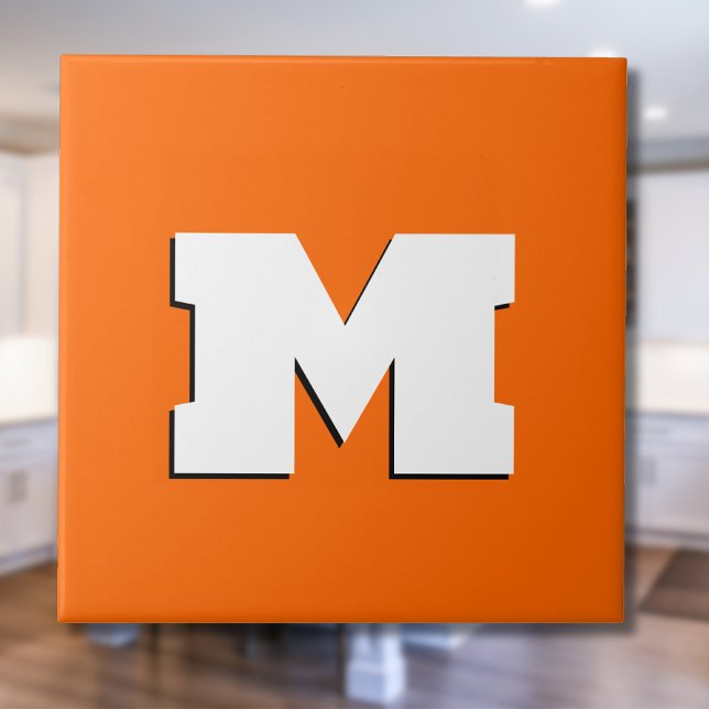 Azulejo Neon Sunset Naranja y White 3D Big Modern Inicial (Subido por el creador)