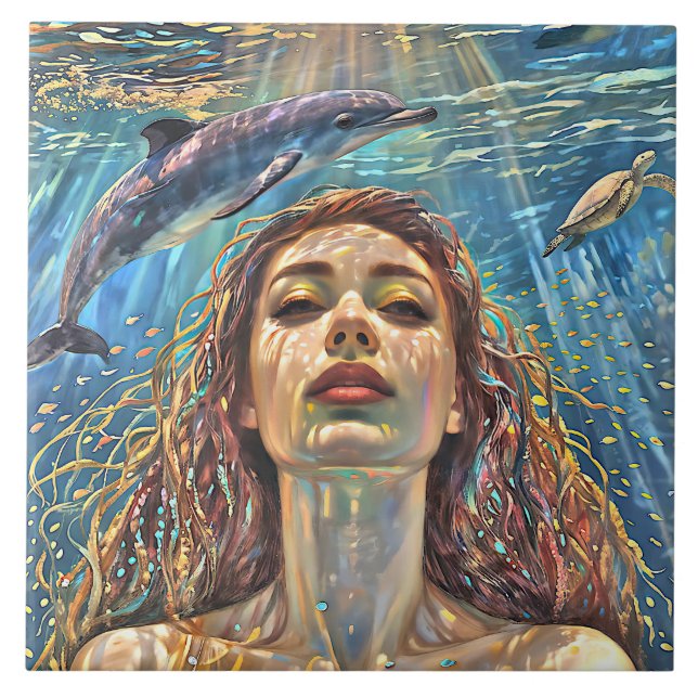 Azulejo "Nerena" bajo las aguas quietas (Frente)