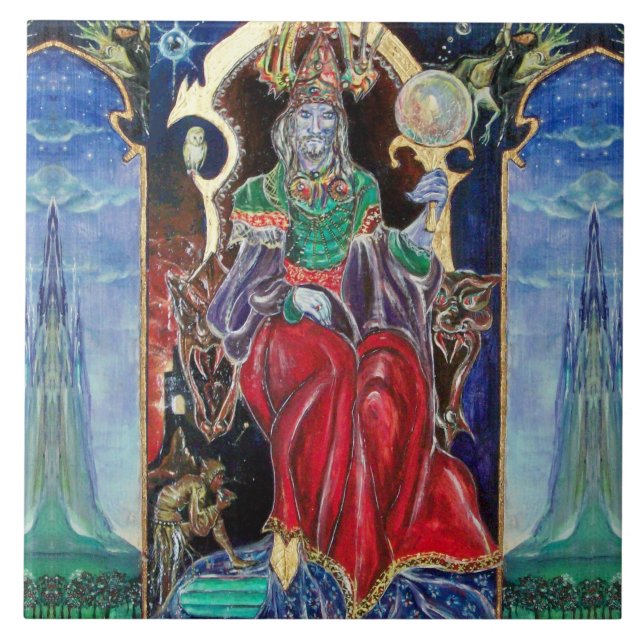 Azulejo NEUROMANCER Rey Mágico,Fantasía (Frente)