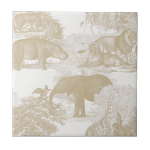 Azulejo Neutral Boho Jungle Animales Safari Chinoiserie