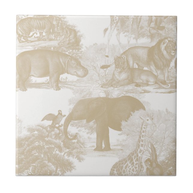 Azulejo Neutral Boho Jungle Animales Safari Chinoiserie (Frente)