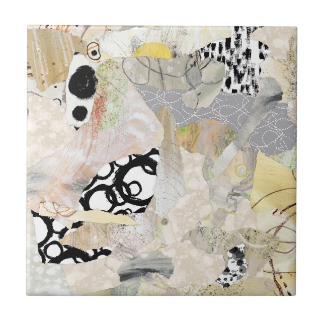 Azulejo Neutral Elegant Abstract Collage Design (Frente)