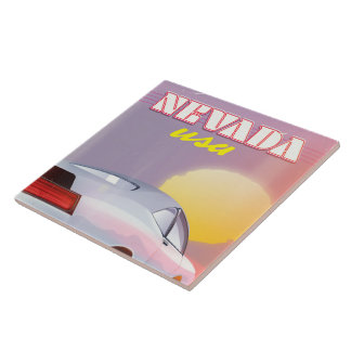 Azulejo Nevada EE. UU. Puesta de sol coche deportivo