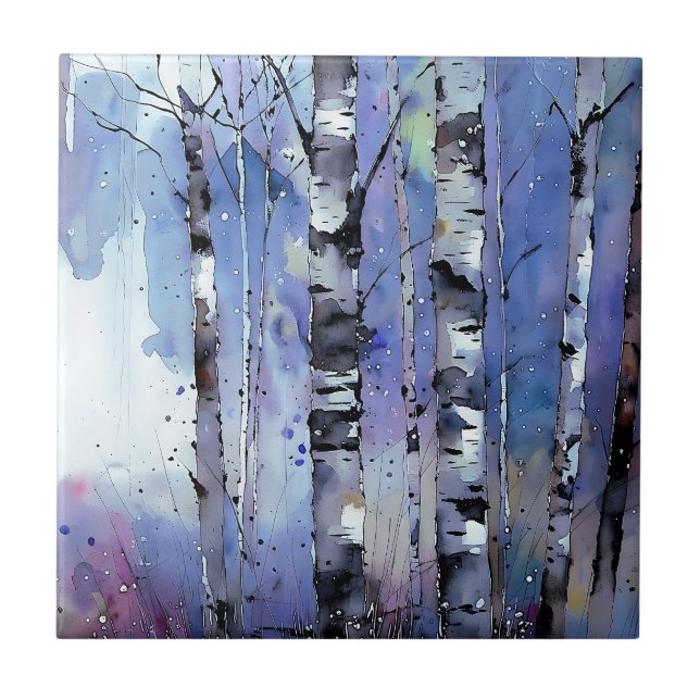 Azulejo Nevada en el Birch Encantado (Frente)