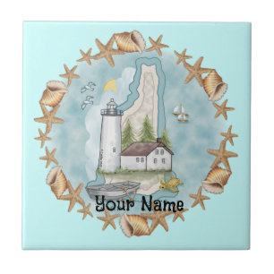 Azulejo New Hampshire Shells Lighthouse Tile