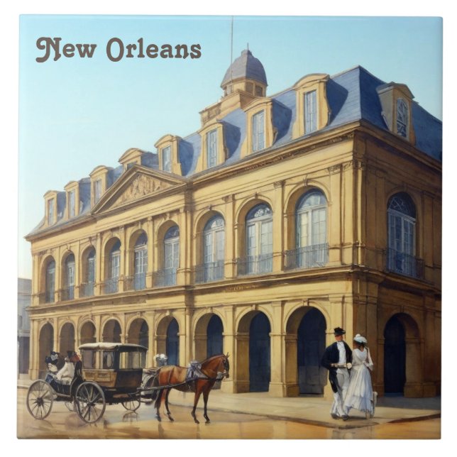 Azulejo New Orleans Spanish Cabildo Louisiana Vintage (Frente)