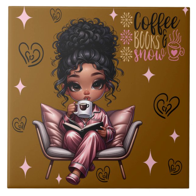 Azulejo Nicole Coffee Books Tile cerámico (Frente)