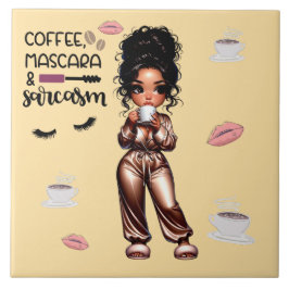 Azulejo Nicole Coffee & Mascara Ceramic Tile