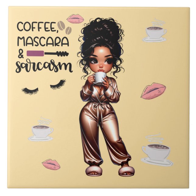Azulejo Nicole Coffee & Mascara Ceramic Tile (Frente)