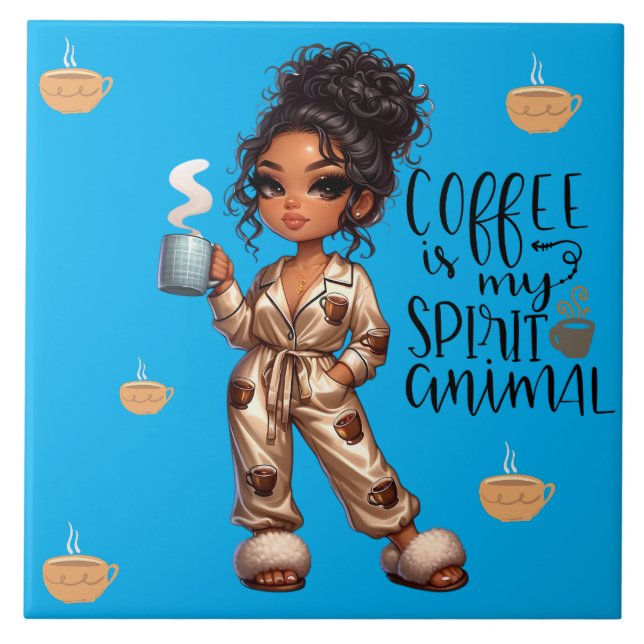 Azulejo Nicole Coffee Spirit Animal Ceramic Tile (Frente)