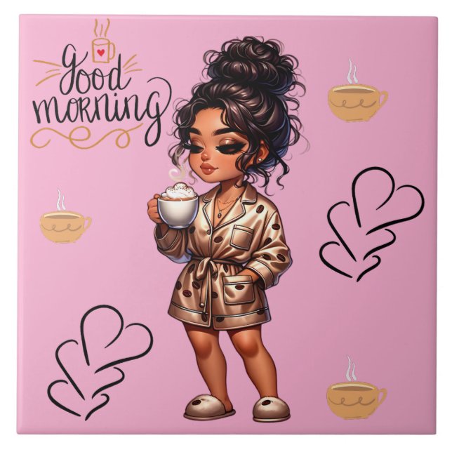 Azulejo Nicole Good Morning Coffee Ceramic Tile (Frente)