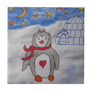 Azulejo Nieve de invierno Pingüino Tile de cerámica