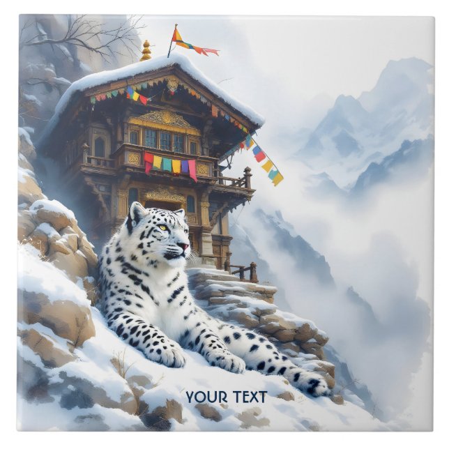 Azulejo Nieve de Leopardo Blanco dulce (Frente)