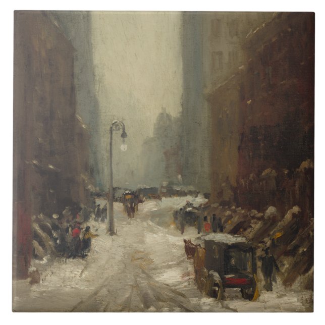 Azulejo Nieve en Nueva York (invierno en Nueva York) (Frente)