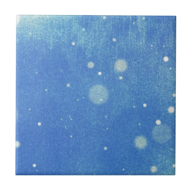 Azulejo Nieve vintage y cielo azul (Frente)