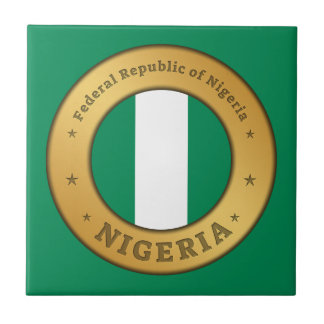 Azulejo Nigeria Flag Badge