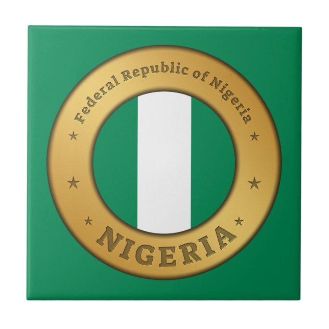 Azulejo Nigeria Flag Badge (Frente)