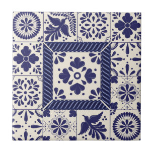 Azulejo Nile Blue Talavera Mexicana Tradicional de Aves