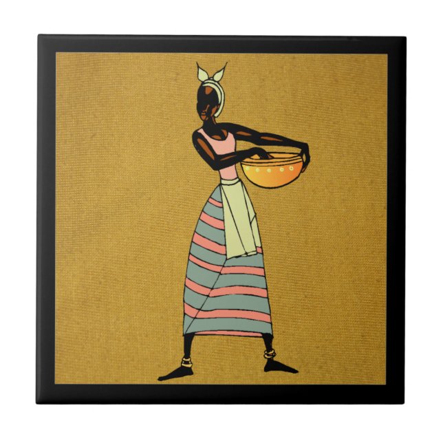 Azulejo Nilo cerámico femenino de África (Frente)