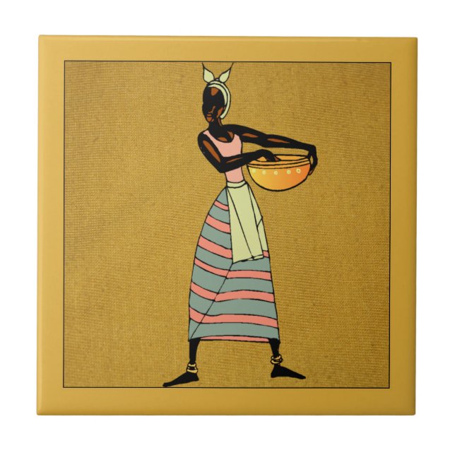 Azulejo Nilo cerámico femenino de África (Frente)