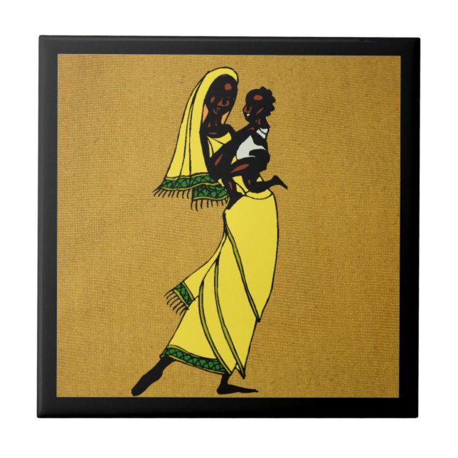 Azulejo Nilo cerámico femenino de África (Frente)