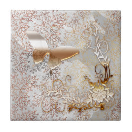 Azulejo Nilo cerámico gris neutro, pequeño (4,25" x 4,25")