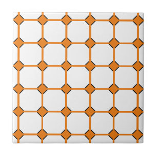Azulejo Nilo cerámico Naranja, pequeño (4,25" x 4,25")