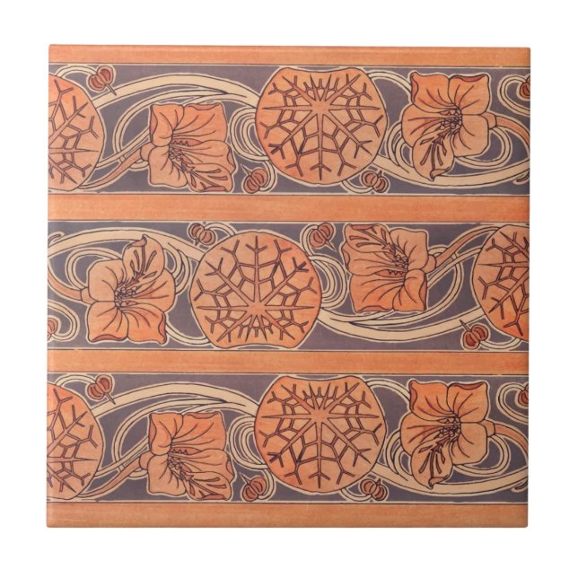 Azulejo Nilo cerámico Naranja Quemado de Nasturtium (Frente)