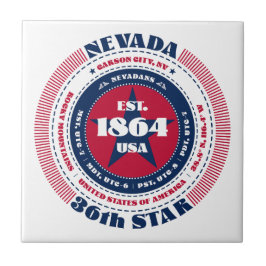 Azulejo Nilo cerámico rojo, blanco y azul Nevada