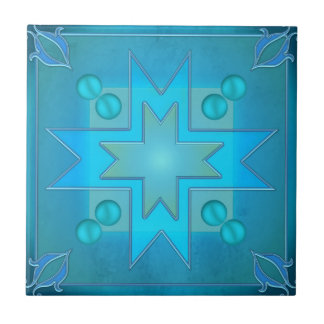 Azulejo Nilo de baño de diseño geométrico verde azul verde