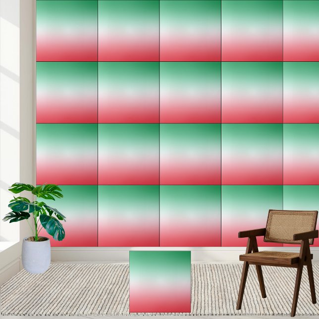 Azulejo Nilo de cerámica de gradiente de melena de agua Om (Watermelon Ombre Gradient Ceramic Tile)