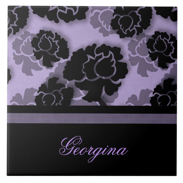 Azulejo Nilo De Decadencia Floral Grungia, Lilac (Frente)
