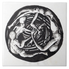 Azulejo Nilo de dibujo de la tinta descendente en espiral