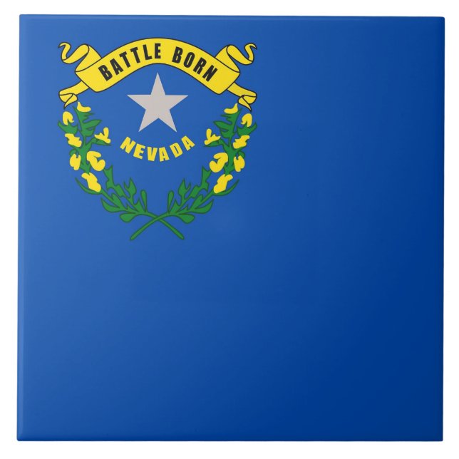 Azulejo Nilo de la bandera del estado de Nevada (Frente)