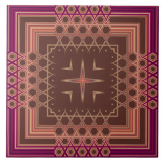 Azulejo Nilo geométrico de brillo de color vino y chocolat